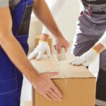 Delivery,Service,Men,Pack,Using,Scotch,Box,Lock,Packaging,Tape,